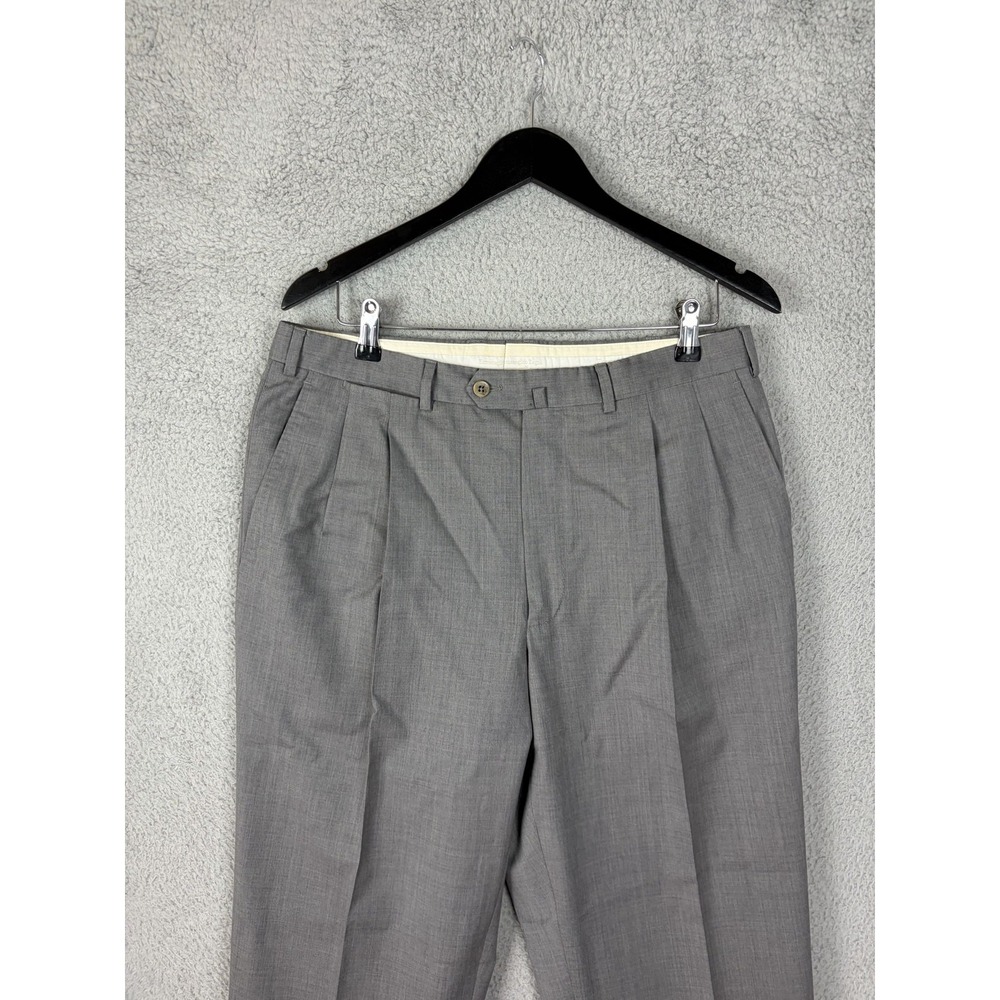 Ermenegildo Zegna Mens 36x30 Gray Wool Pleated Cuffed Dress Pants Portugal